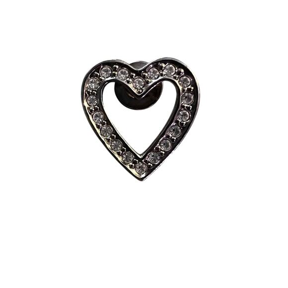 Avon Bling Silver Tone Heart Pin - Picture 1 of 4